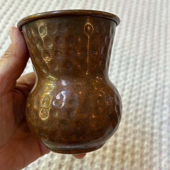 Indian Art Villa Hammered Copper Small Pitcher Cup - Picture 4 of 11